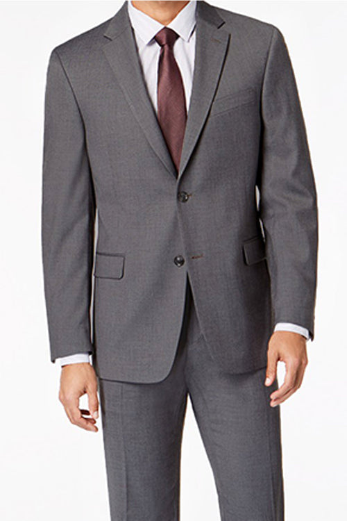 Modern Fit - Mens Basic 2 Button Modern Fit Suit in Medium Grey