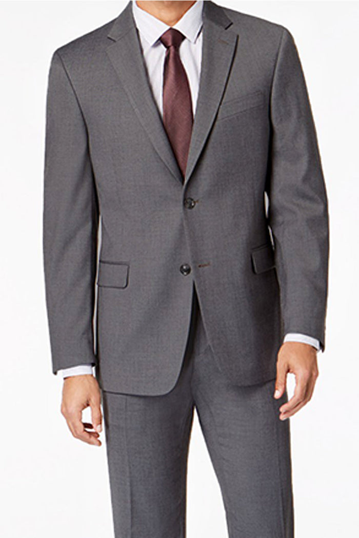 Modern Fit - Mens Basic 2 Button Modern Fit Suit in Medium Grey