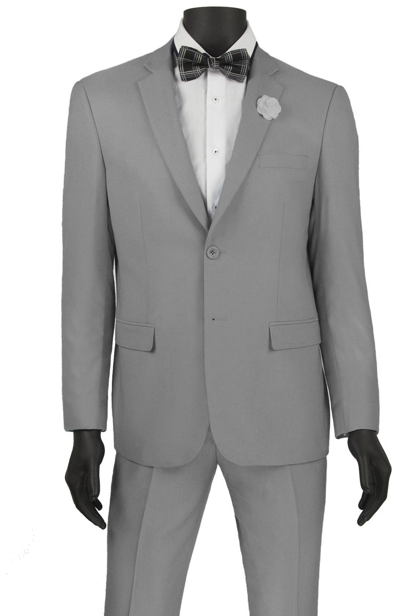 Mens Slim Fit Wool Feel Suit in Grey - 36 Short