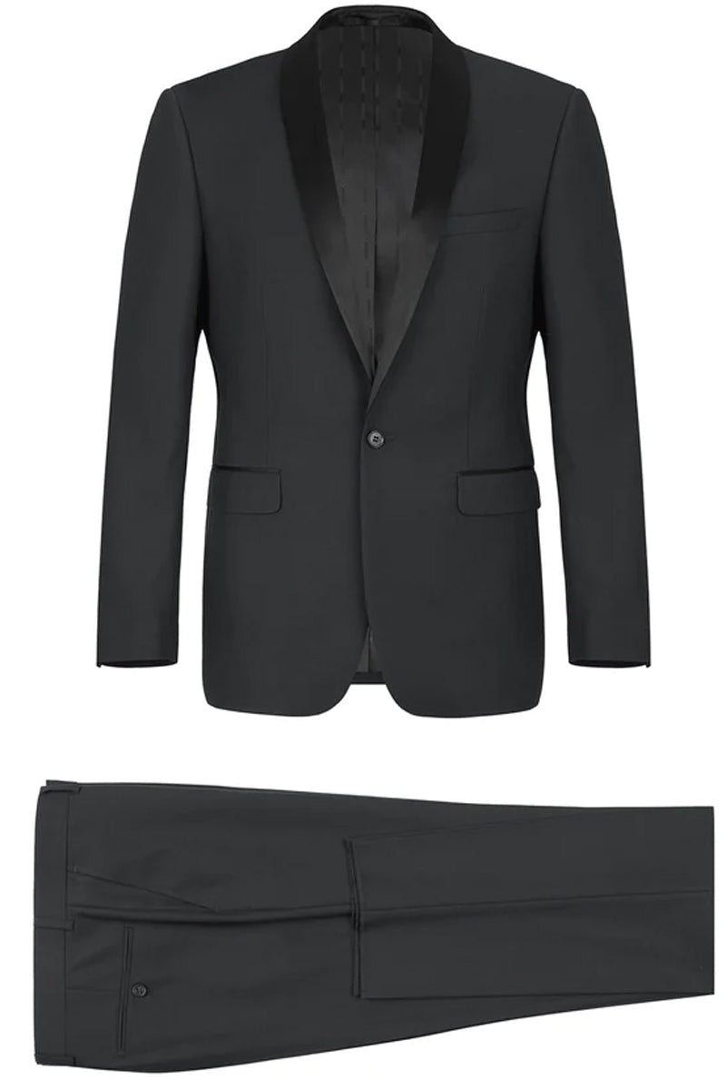 Black Slim Fit Shawl Collar Tuxedo - Traditional Men's Style