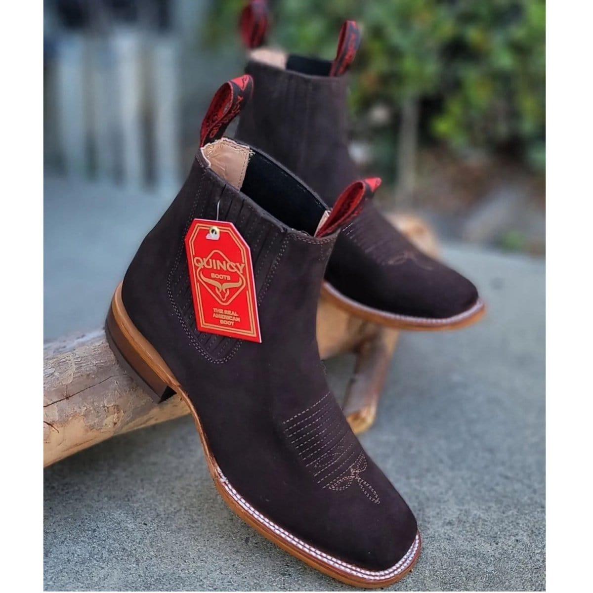 Men's Quincy Square Toe Ankle Boot Q82BR6394 - 7