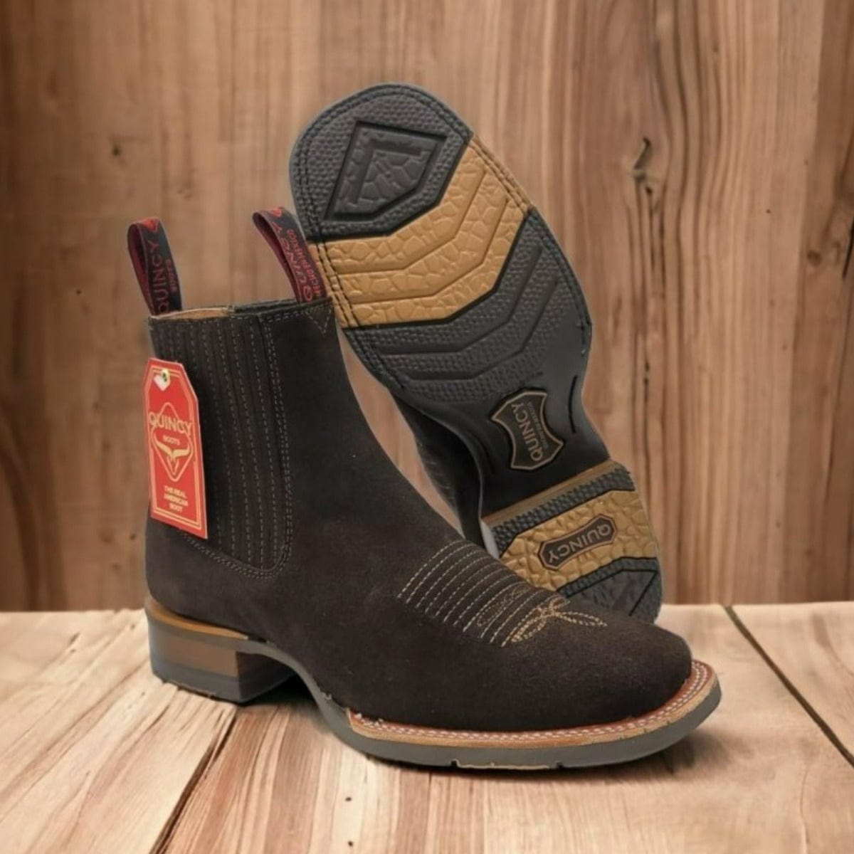 Men's Quincy Square Toe Ankle Boot Q82BU6394 - 7