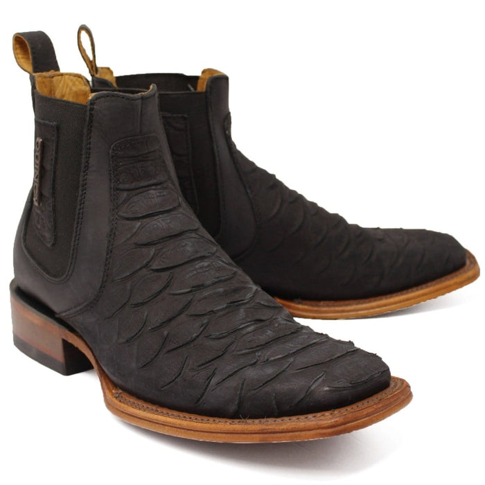 Mens Quincy Square Toe Ankle Boots Python Print Q82B5705