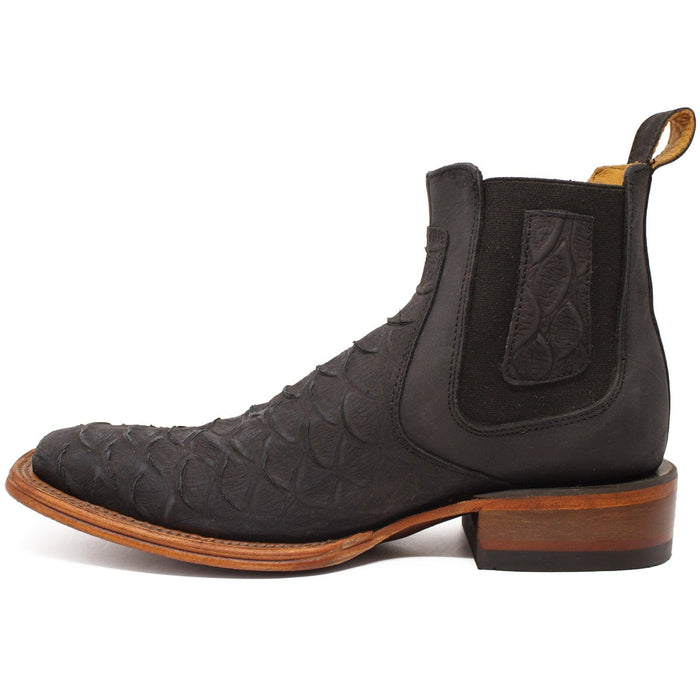 Mens Quincy Square Toe Ankle Boots Python Print Q82B5705