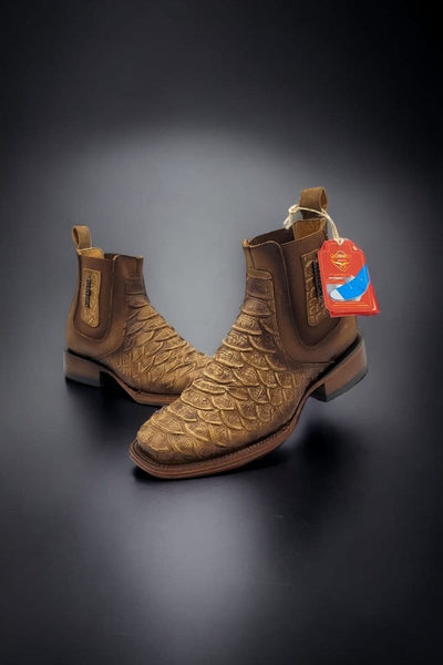 Mens Quincy Square Toe Ankle Boots Python Print Q82B5759
