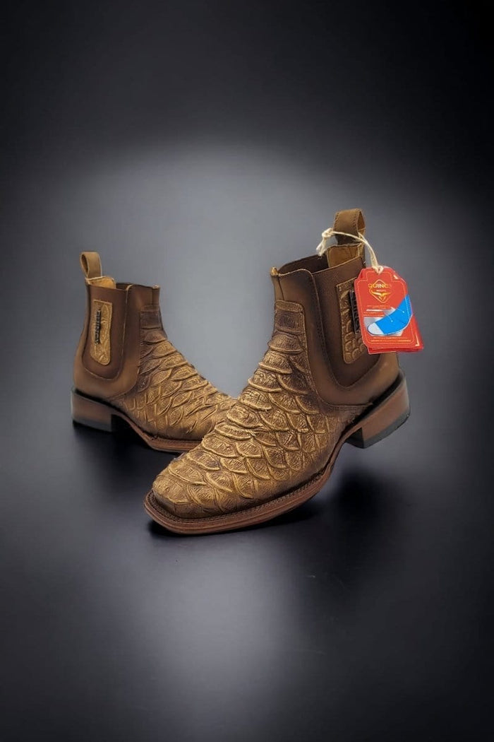 Mens Quincy Square Toe Ankle Boots Python Print Q82B5759