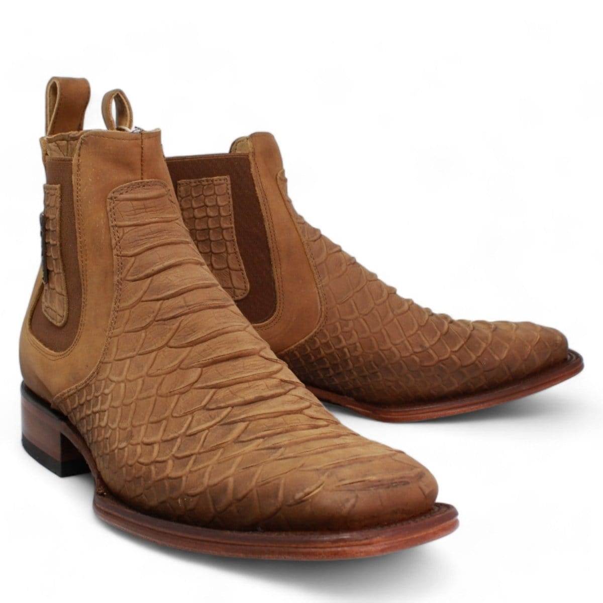 Mens Quincy Square Toe Ankle Boots Python Print Q82B5759 - 7