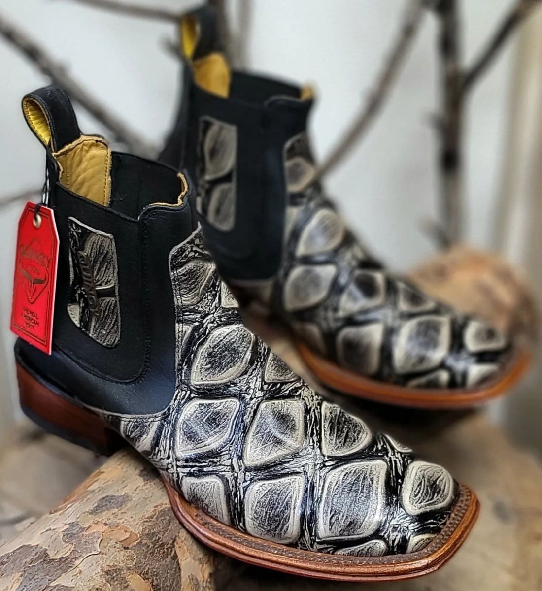 Men's Quincy Wide Square Toe Ankle Boot Q82B1037 - 6