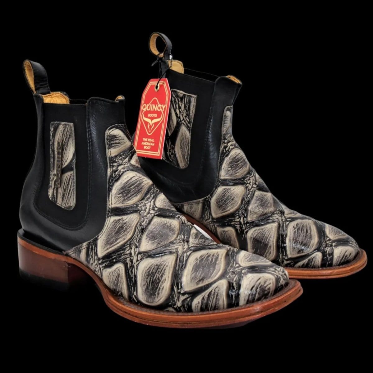 Men's Quincy Wide Square Toe Ankle Boot Q82B1037 - 6