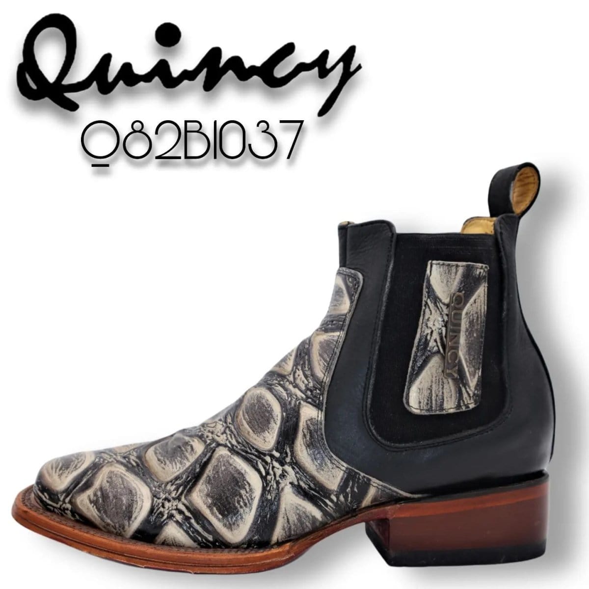 Men's Quincy Wide Square Toe Ankle Boot Q82B1037 - 6