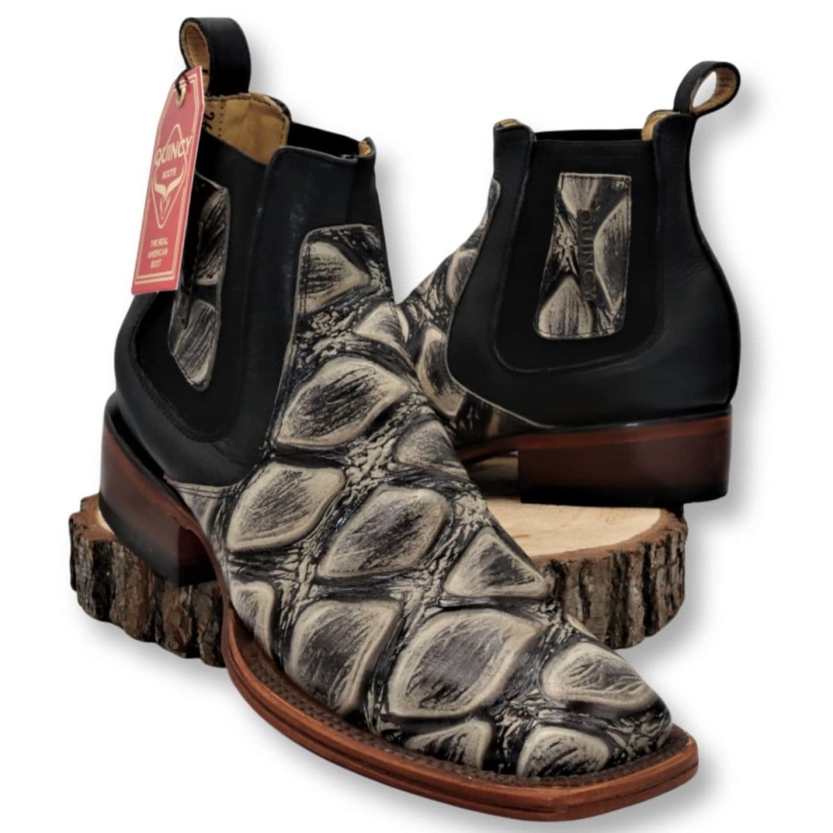 Men's Quincy Wide Square Toe Ankle Boot Q82B1037 - 6