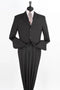"Classic Fit Men's Two Piece Poplin Suit - Three Button Style in Black"