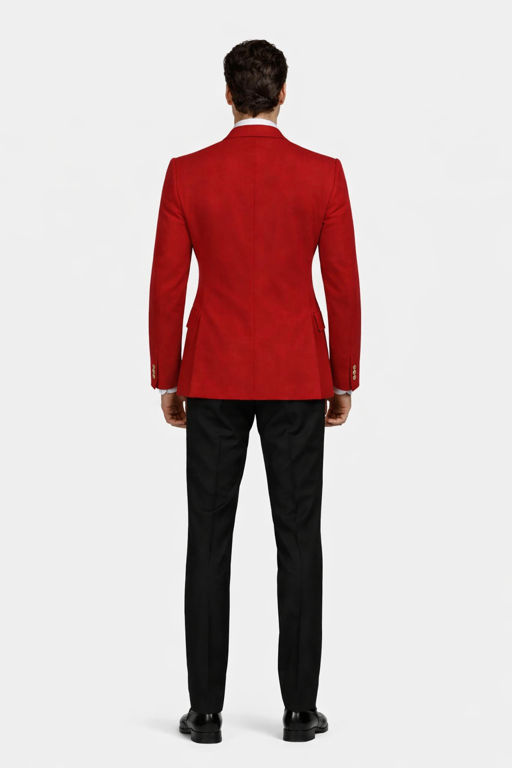 Red Double Breasted Sport Coat - Velvet Blazer