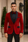 Red Velvet Tuxedo Jacket Slim Fit with Shawl Lapel - Wedding - Prom 2025