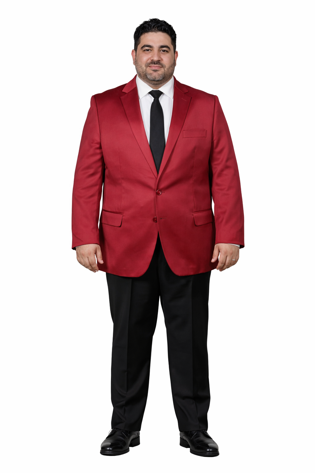 Men’s Slim Fit Red Satin Blazer – Elegant Two-Button Formal Suit Jacket for Weddings, in Red Color - Red