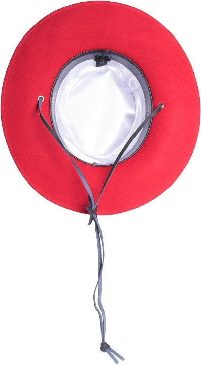 Men's Wool Wide Brim Fedora Hat with Grosgrain Ribbon - Small