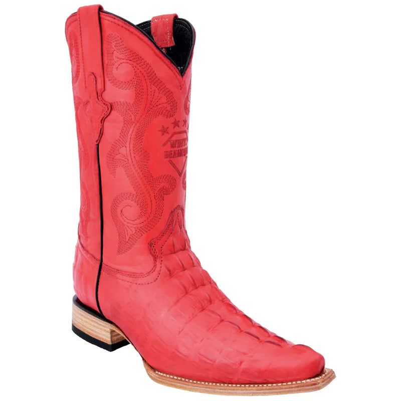Mens White Diamond Boot Red Cowboy Boot Pointed Toe - 6