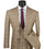 Regular Fit Camel Glen Plaid Three-Piece Suit