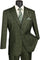 Regular Fit Olive Green Glen Plaid Three-Piece Suit