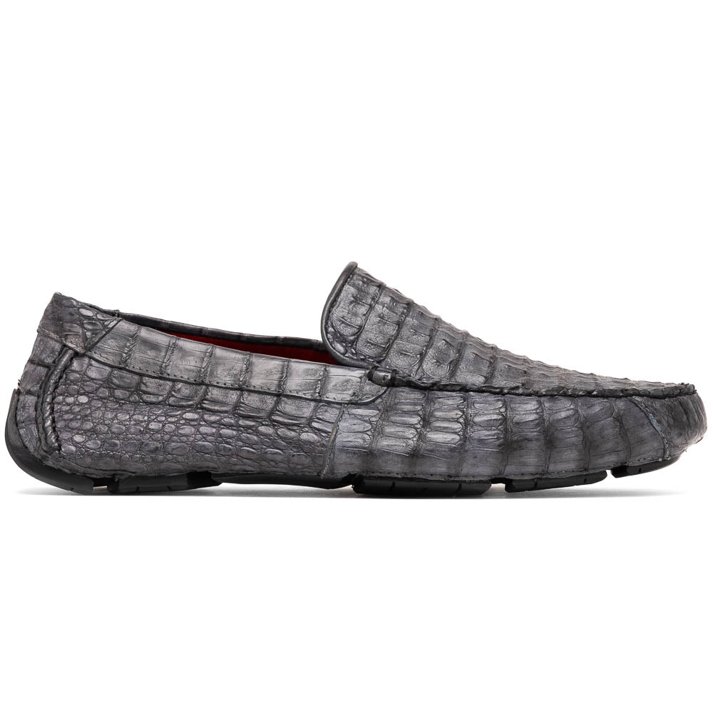 Marco Di Milano Remo Gray Caiman Crocodile Driving Shoes - 8