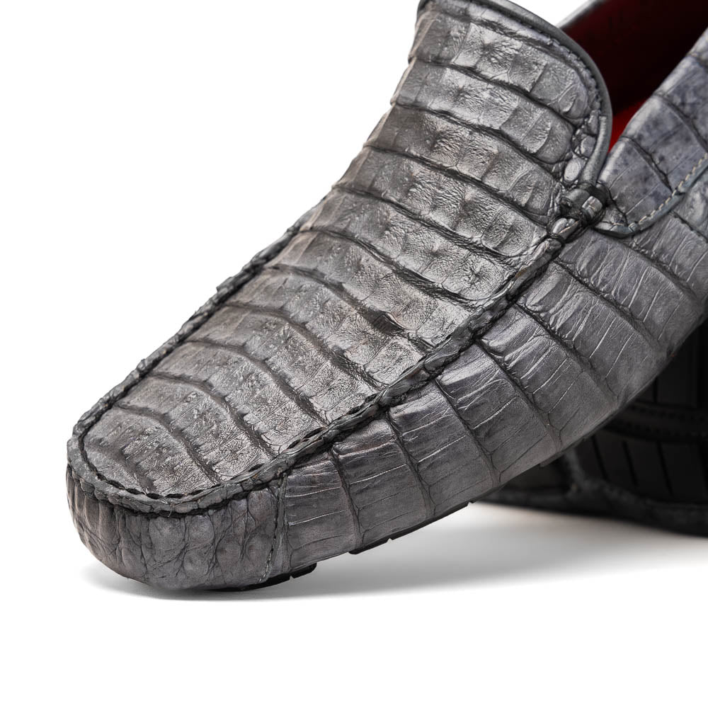 Marco Di Milano Remo Gray Caiman Crocodile Driving Shoes - 8