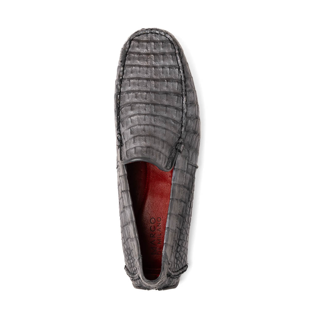 Marco Di Milano Remo Gray Caiman Crocodile Driving Shoes - 6