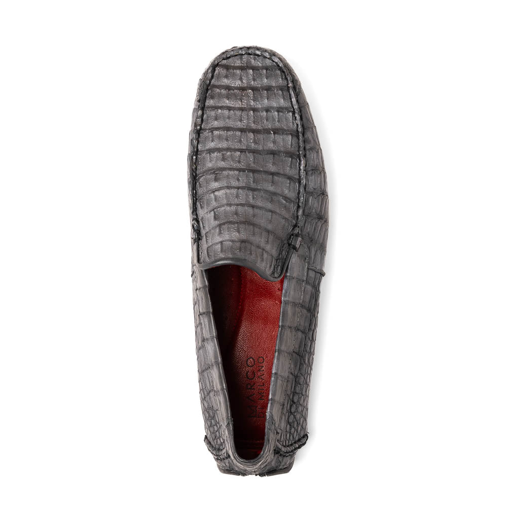 Marco Di Milano Remo Gray Caiman Crocodile Driving Shoes - 8