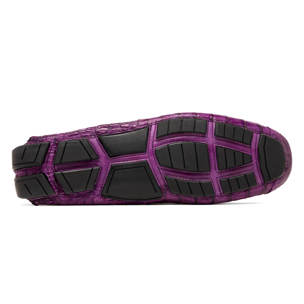 Marco Di Milano Remo Purple Caiman Crocodile Driving Shoes - 6