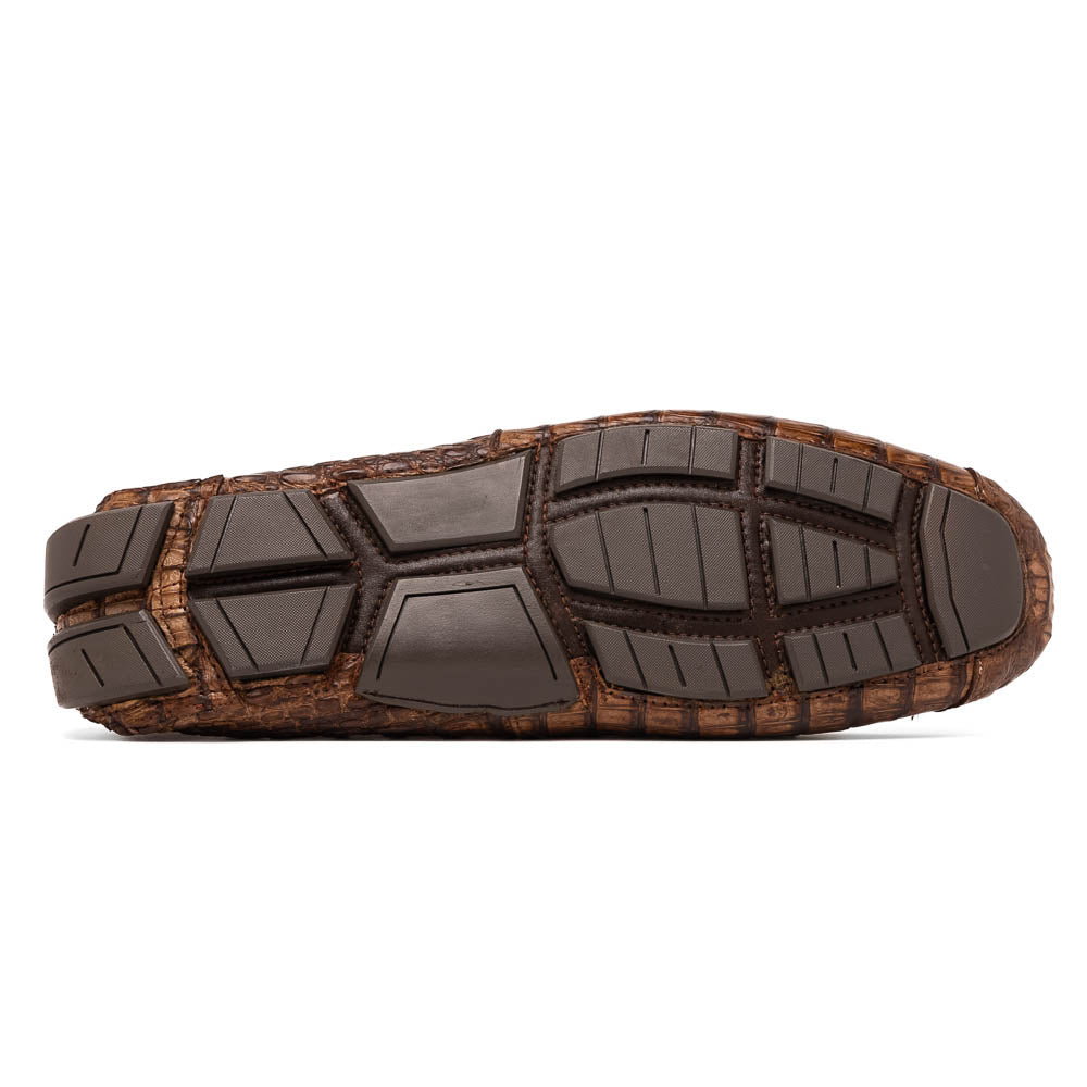 Marco Di Milano Remo Washed Brown Caiman Crocodile Driving Shoes - 8