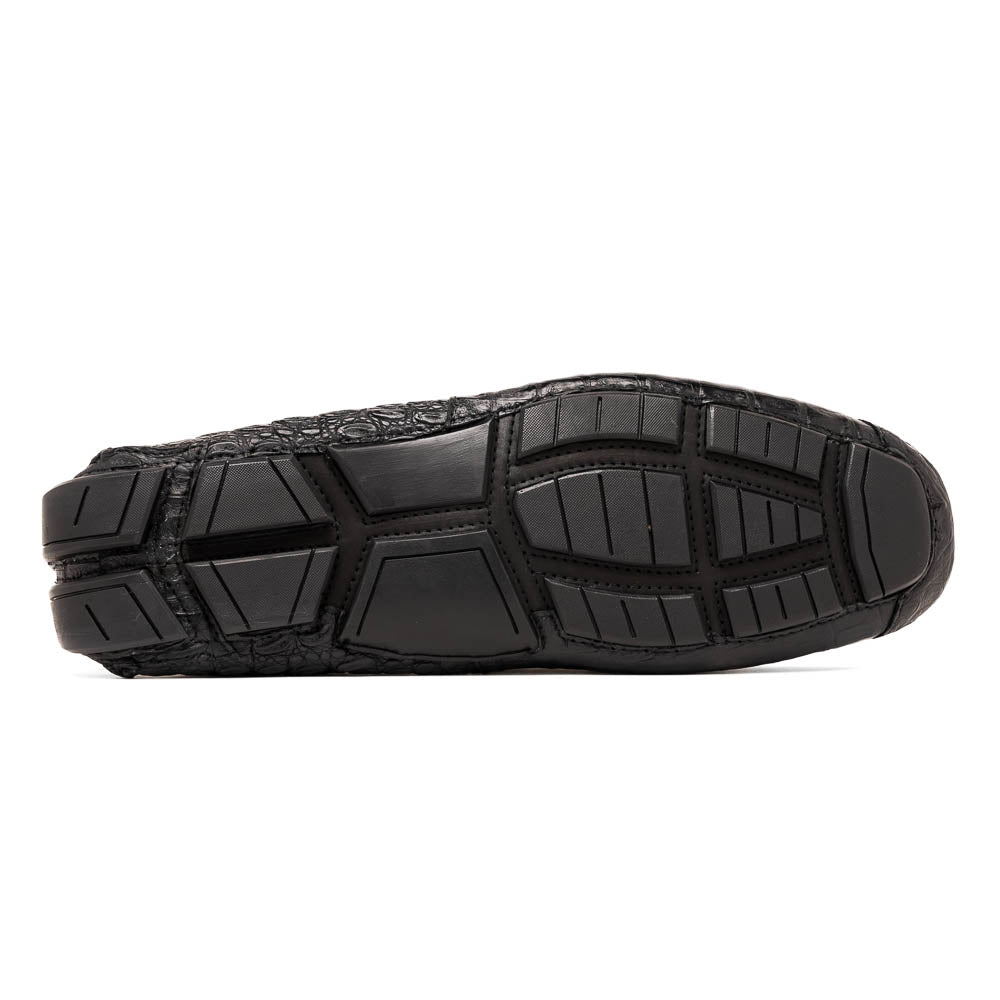 Marco Di Milano Remo Black Caiman Crocodile Driving Shoes - 6