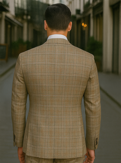 Renaissance Collection - Regular Fit 3 Piece Suit Camel