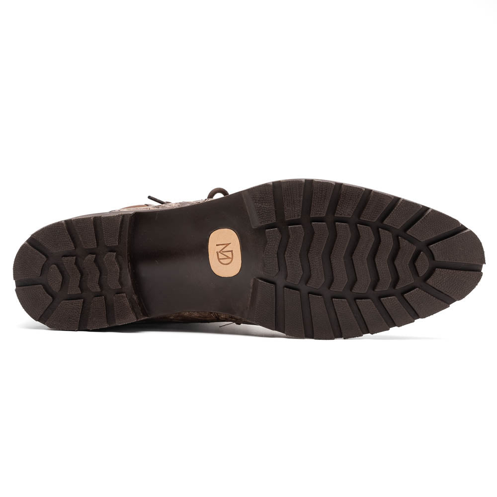 Marco Di Milano Renzo Stone Brown Ostrich Lace-Up Boots - 8