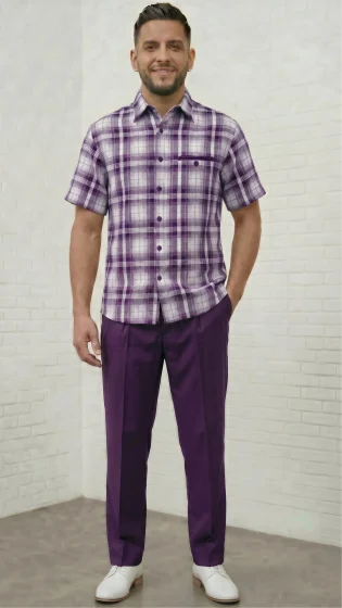 Mens 2 Piece Walking Suit - Classic Plaid - Small