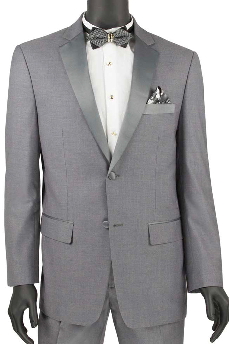 Mens Slim Fit Wool Feel Tuxedo in Grey - 36 Short