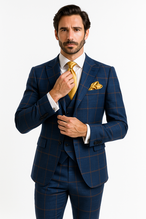 Rossi Man Max RM1840 Slim Fit 3-Piece Formal Suit for Men