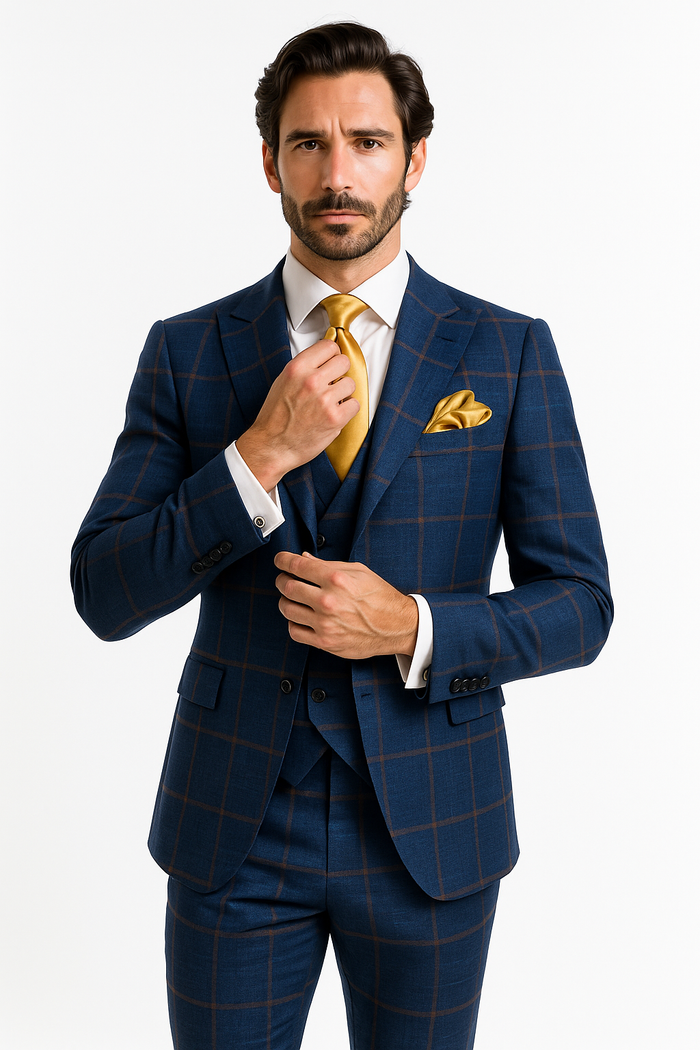 Rossi Man Max RM1840 Slim Fit 3-Piece Formal Suit for Men
