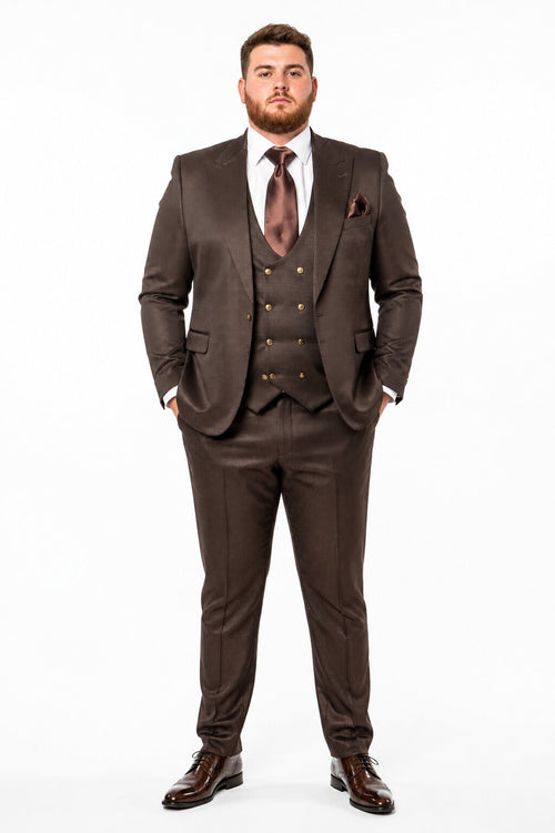 Rossi Man BOND RM1753 Slim Fit 3-Piece Suit - 1-Button Peak Lapel, Modern Formalwear for Men
