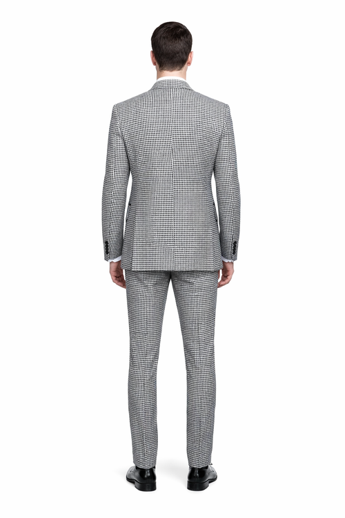 Rossi Man MAX RM1710 Slim Fit 3-Piece Suit Modern Black and White Suit for Men-New Designer Collection
