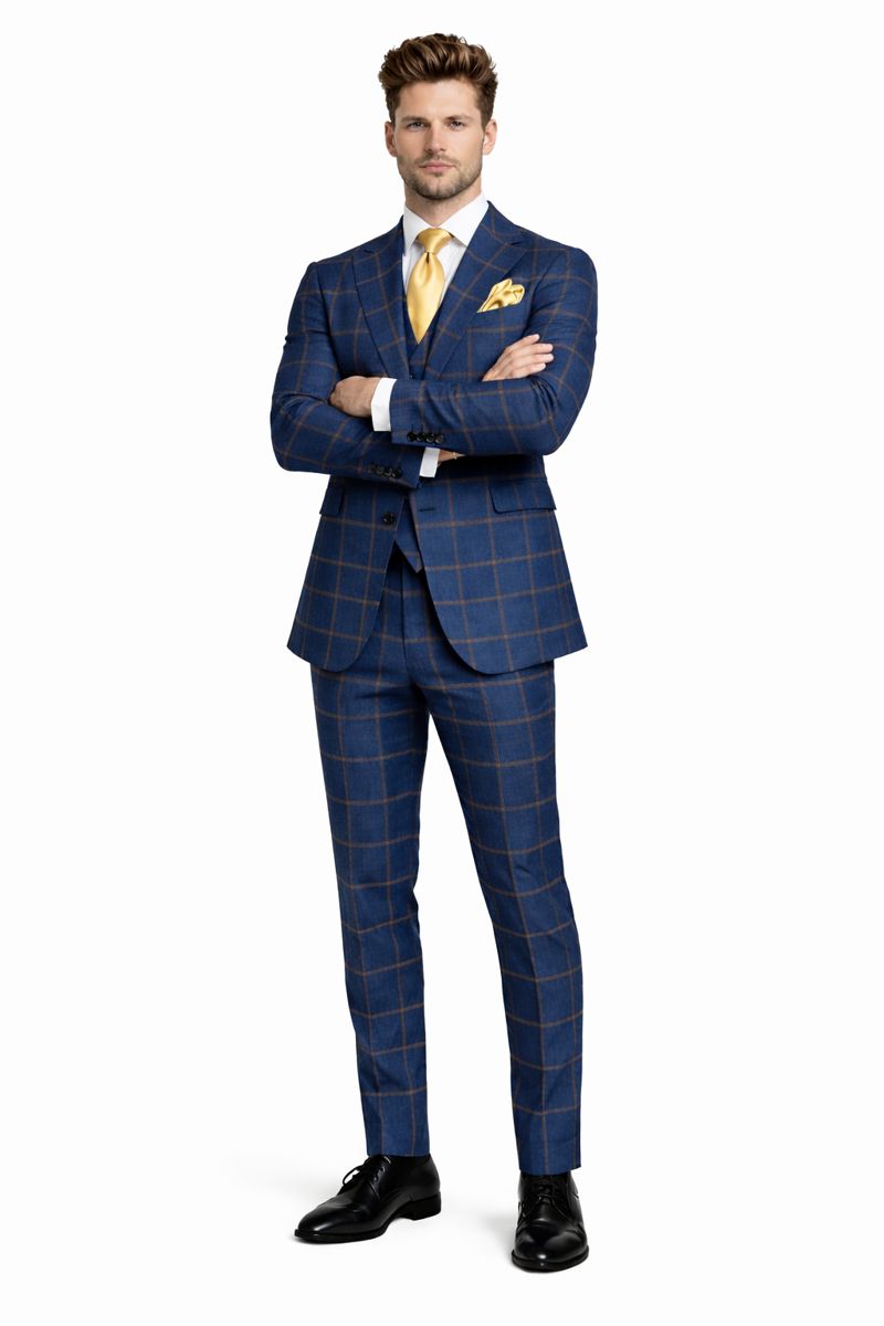 Rossi Man Max RM1840 – Slim Fit 3-Piece Formal Suit for Men-New Designer Collection - 34R