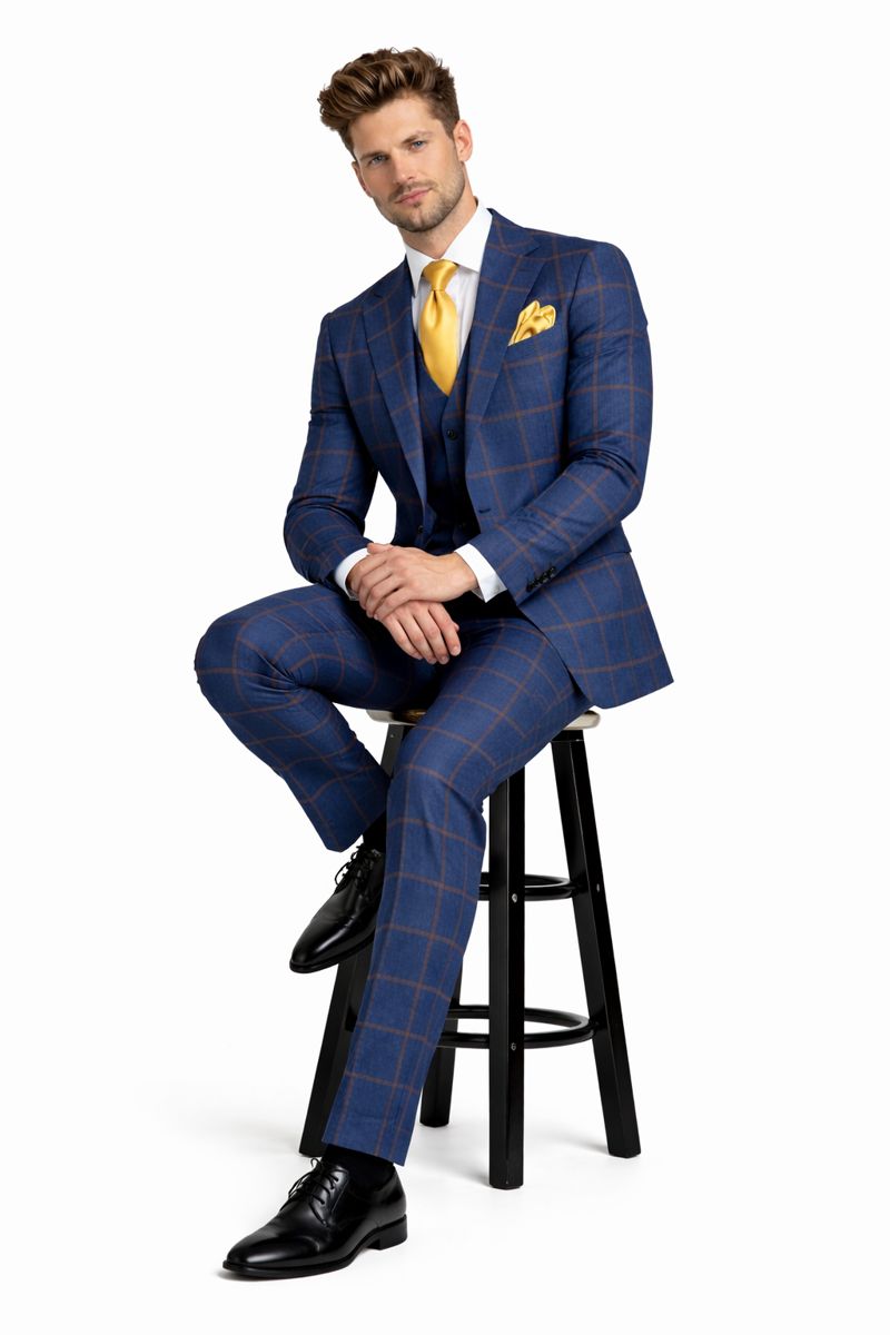 Rossi Man Max RM1840 – Slim Fit 3-Piece Formal Suit for Men-New Designer Collection - 34R
