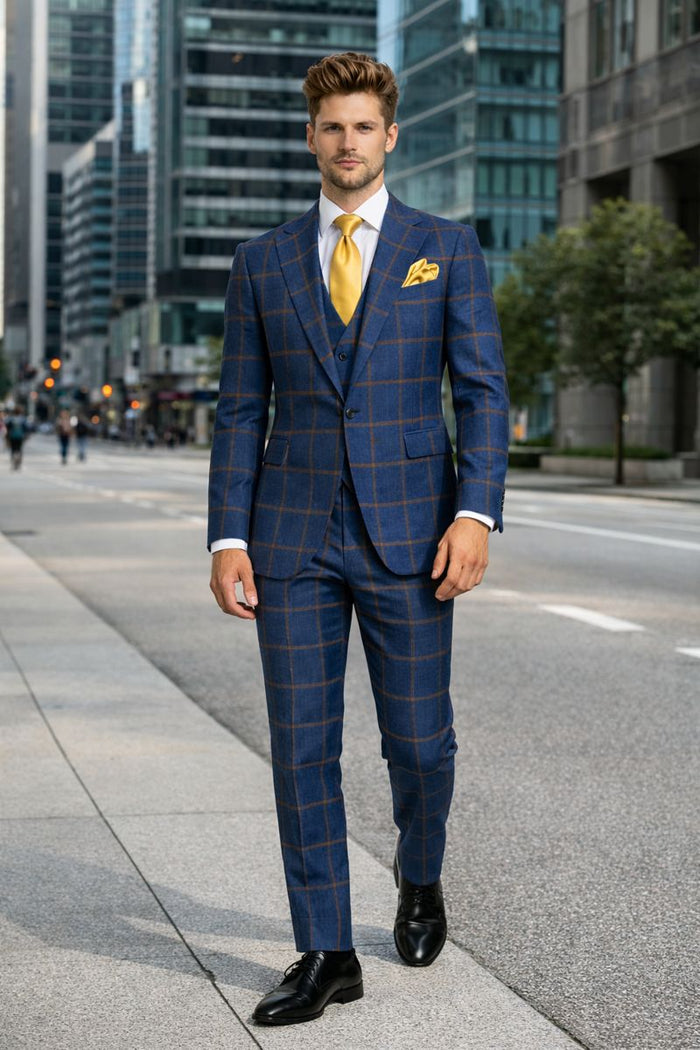Rossi Man Max RM1840 Slim Fit 3-Piece Formal Suit for Men-New Designer Collection
