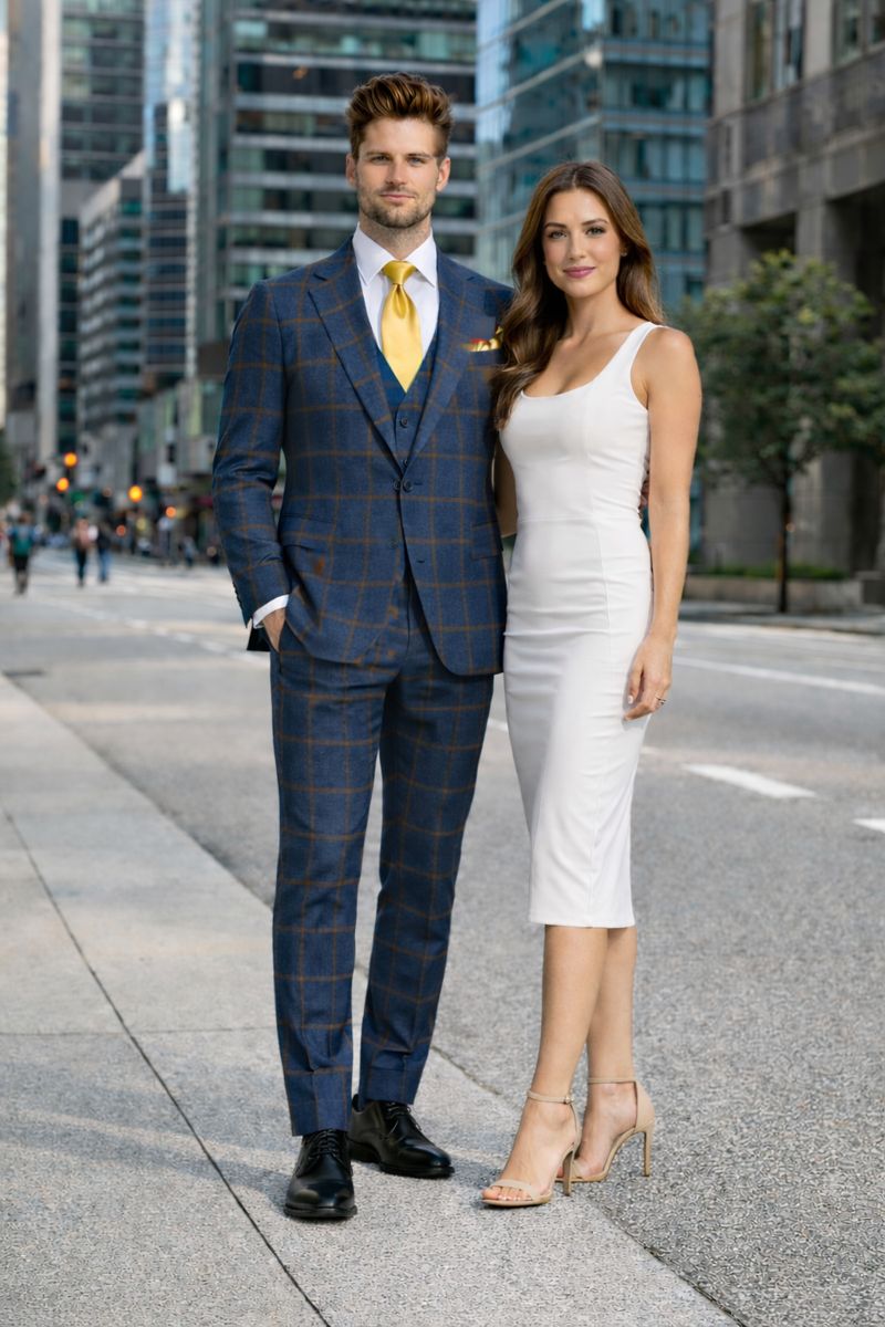 Rossi Man Max RM1840 – Slim Fit 3-Piece Formal Suit for Men-New Designer Collection - 34R