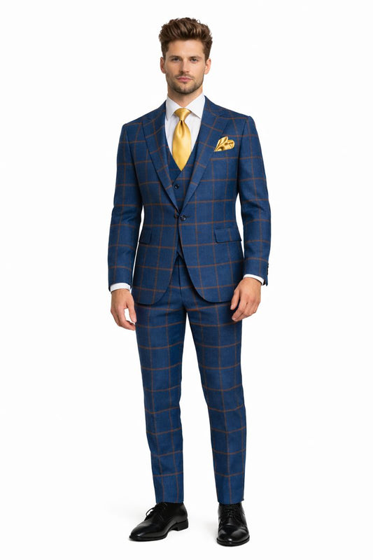 Rossi Man Max RM1840 – Slim Fit 3-Piece Formal Suit for Men-New Designer Collection