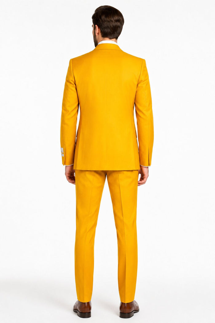 Rossi Man ELI RM103 Modern Fit 3-Piece Mens Suit in Bold Yellow