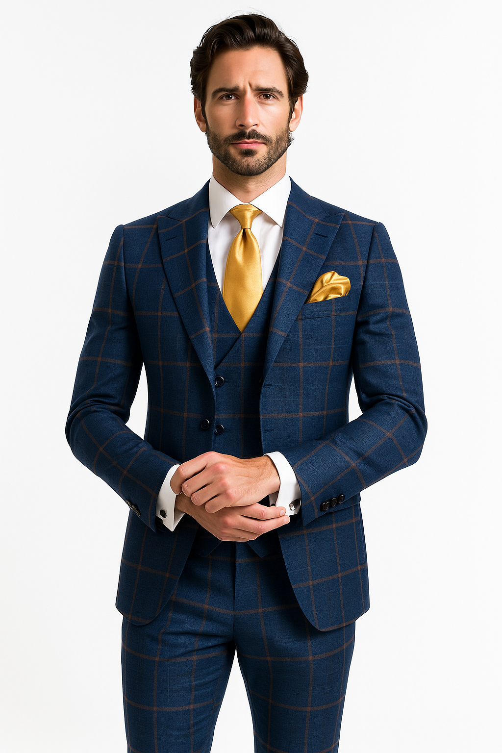 Rossi Man Max RM1840 Slim Fit 3-Piece Formal Suit for Men - 34R