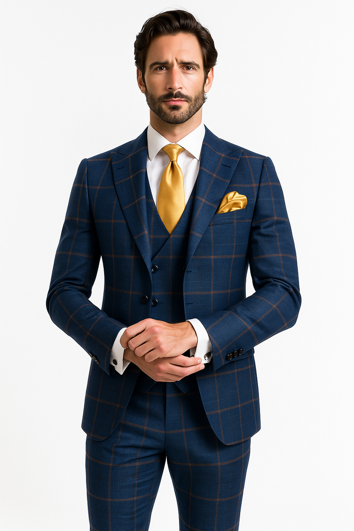 Rossi Man Max RM1840 Slim Fit 3-Piece Formal Suit for Men