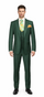 Rossiman Hunter Green Slim Fit Men's Suit – 3-Piece Vested Set with Flat Front Trousers