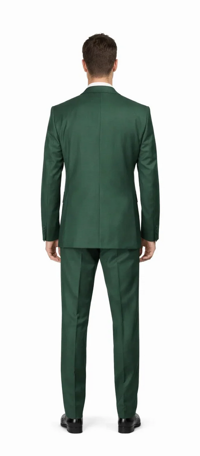 Rossiman Hunter Green Slim Fit Men's Suit 3-Piece Vested Set with Flat Front Trousers