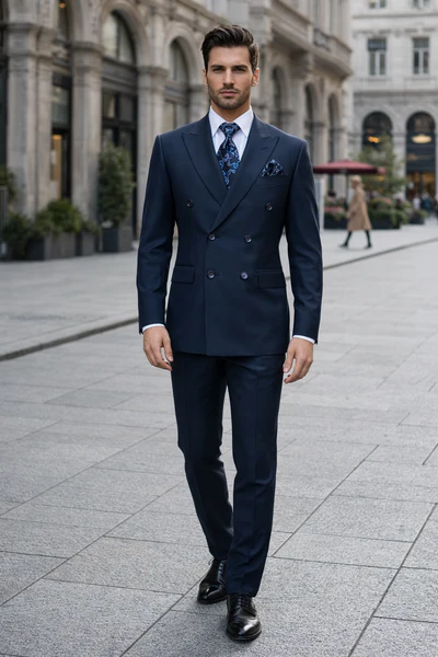 Rossiman Men's Blue Slim Fit Suit â€“ Modern Tailored Formalwear