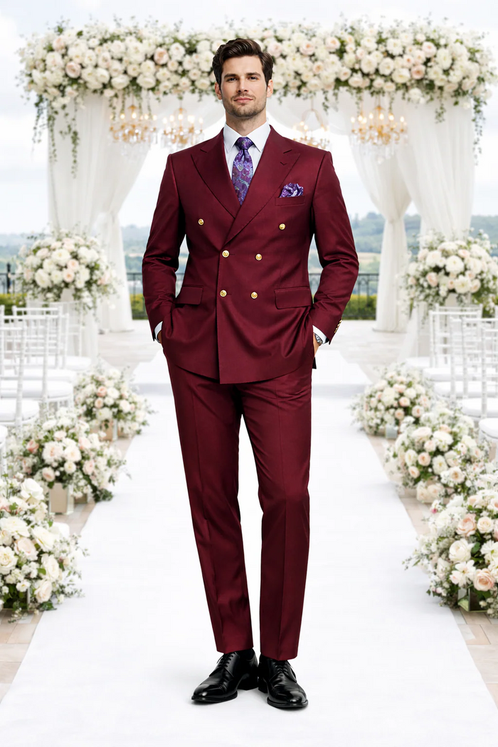 Rossiman Men's Formal Dress Suit Elegant Tailored Suit